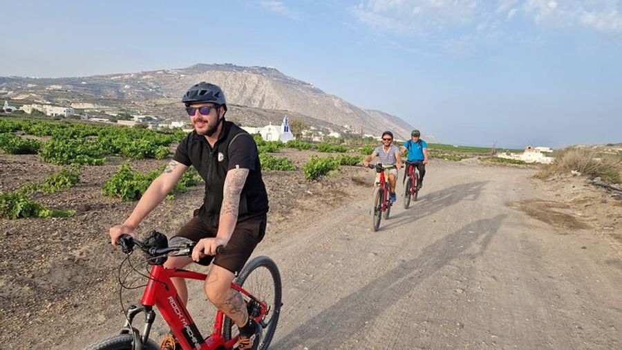 Santorini Small-Group Guided E-Bike Tour Including Tomato Museum