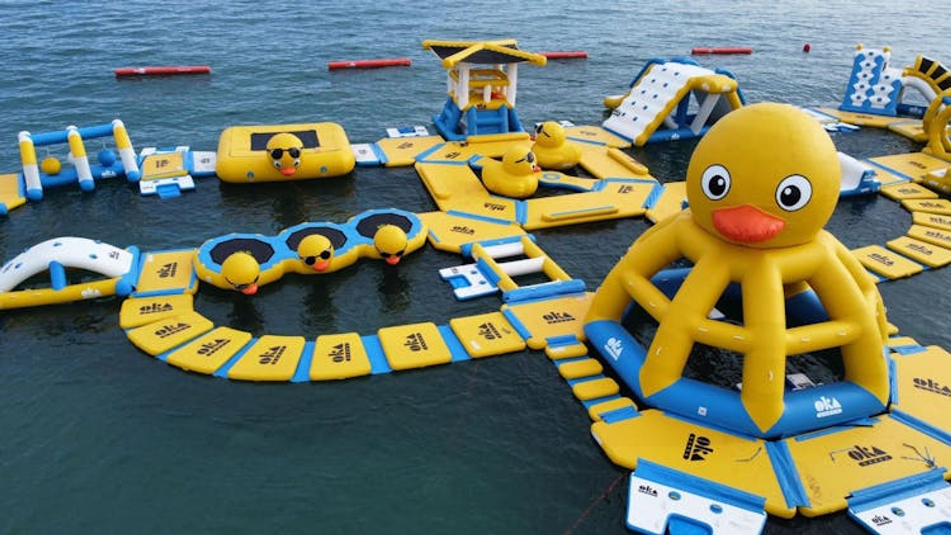 Inflatable Water Park Adventure in the Sea of Salou