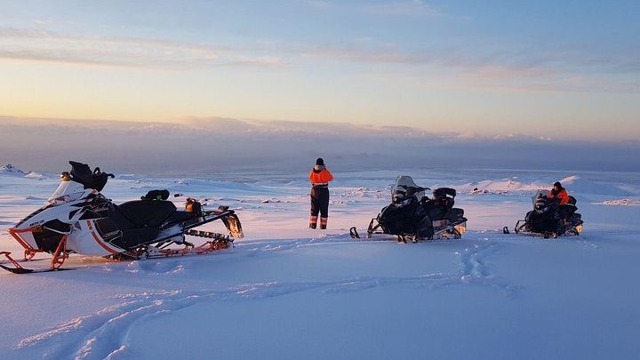 Snowmobiling on Eyjafjallajökull