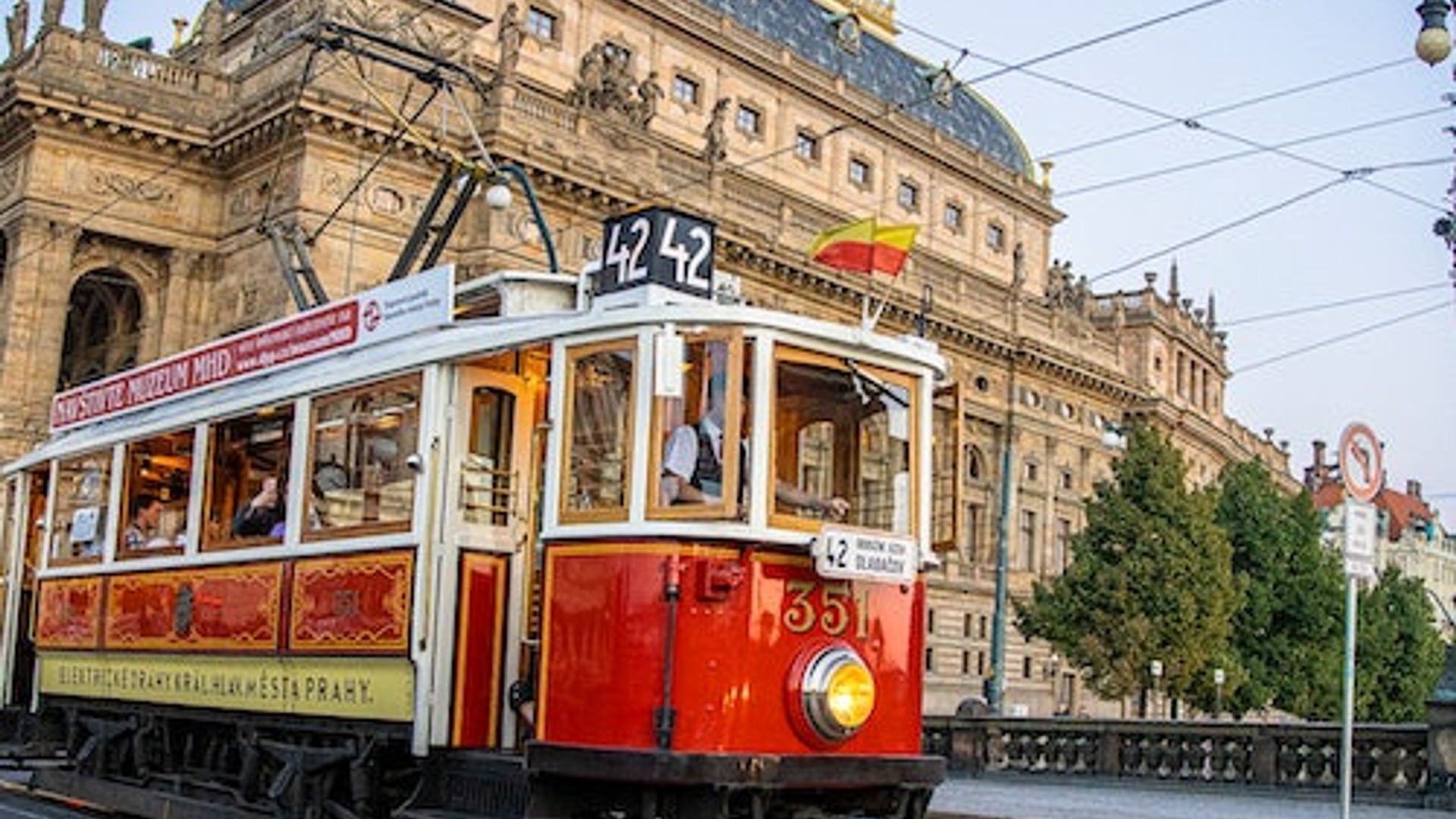Prague: Hop-on Hop-off Historical Tram Tour for Line 42