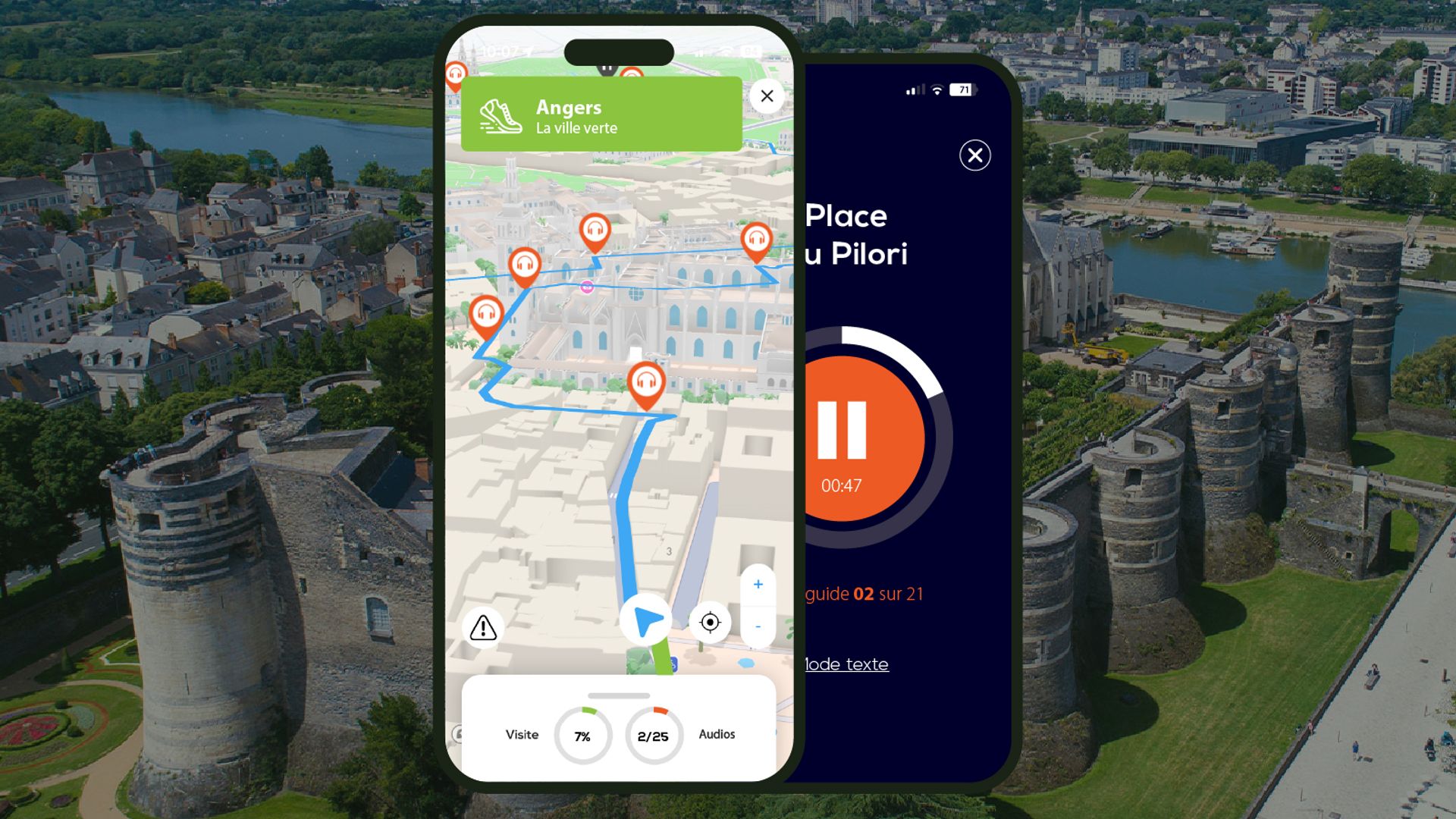 Angers: 2.15 hour audio guided walking tour and 22 audio commentaries