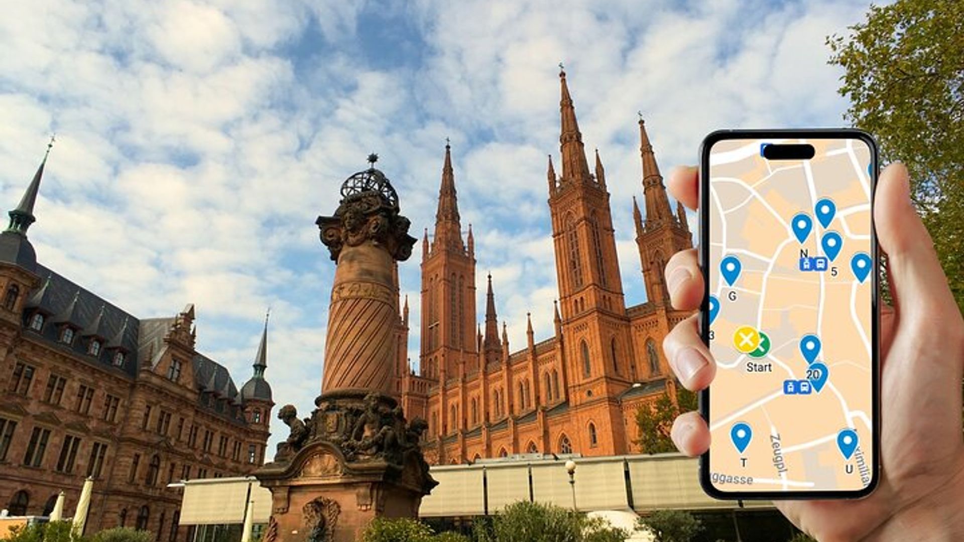 Self-guided scavenger hunt and city game in Wiesbaden