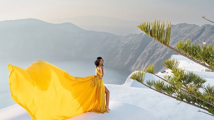 Santorini Private Flying Dress Express Photoshoot