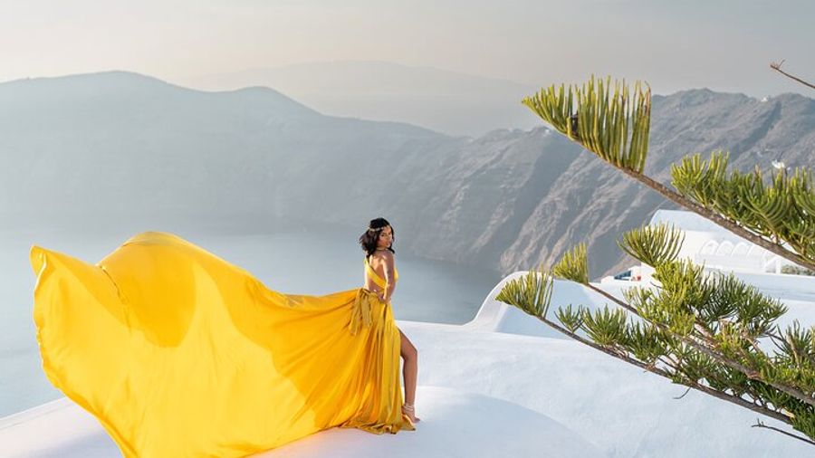 Santorini Private Flying Dress Express Photoshoot
