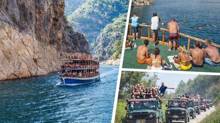 Side: Manavgat Waterfall and Green Canyon Full-Day Jeep Safari