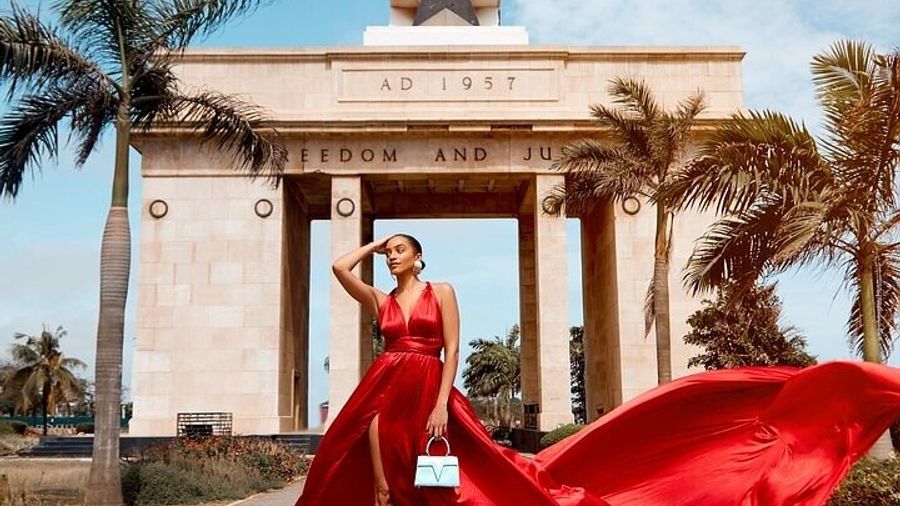 Luxury Flying Dress Photoshoot in Accra