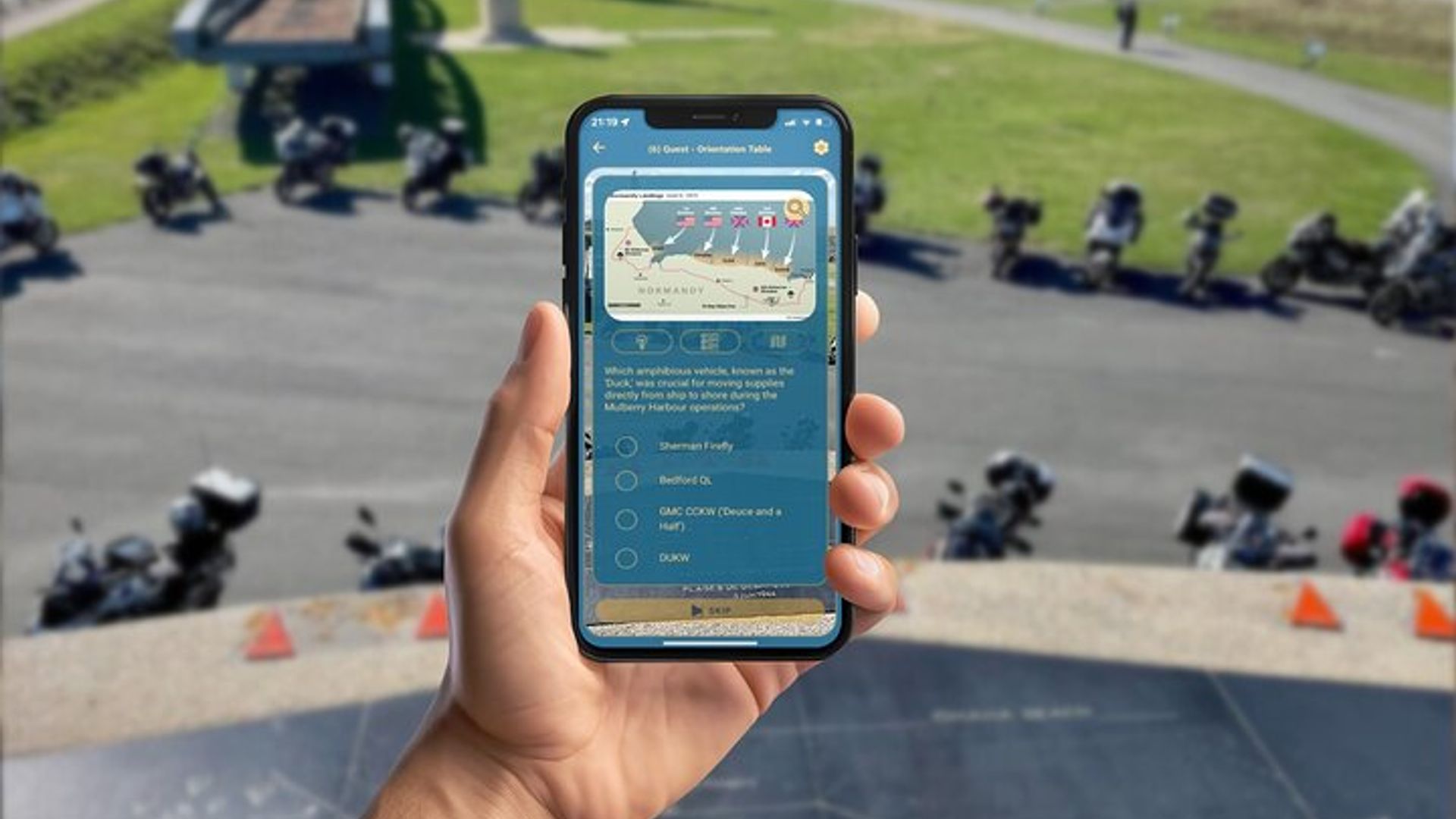 L'application GPS de débarquement allié Tour à pied Jeu mobile