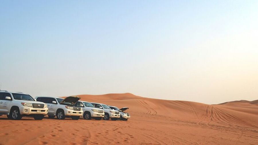 Dubai Red Dunes Safari With Camel Ride, BBQ, and Shows