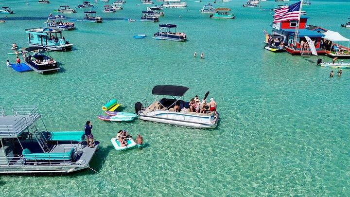 Crab Island Private Pontoon Charter with Inflatables