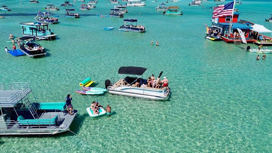 Crab Island Private Pontoon Charter with Inflatables