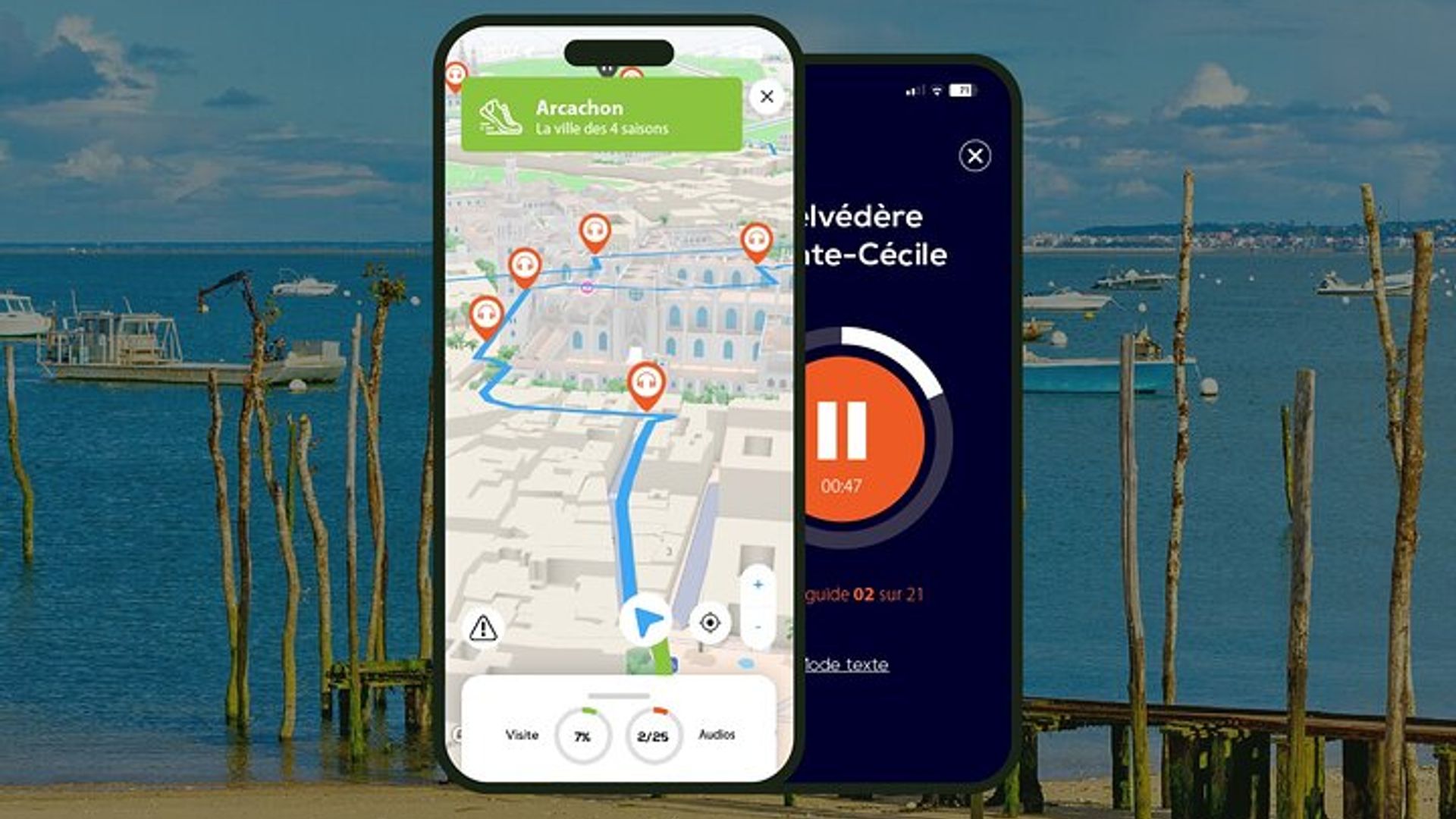 Arcachon 1.5 hour audio guided walking tour and 19 audio commentaries