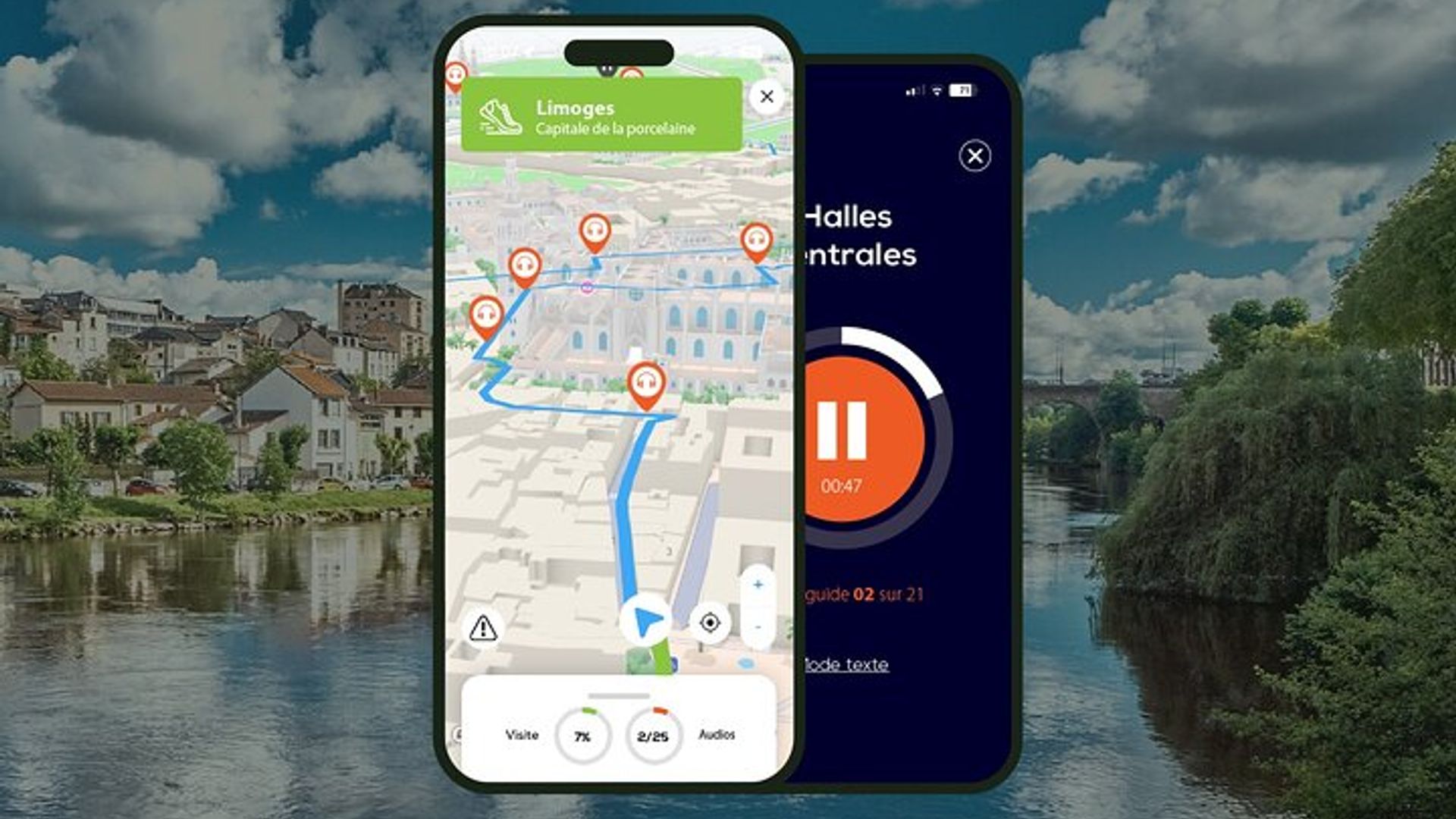 Limoges Visite audioguidée à pied 2h15 et 17 commentaires audios