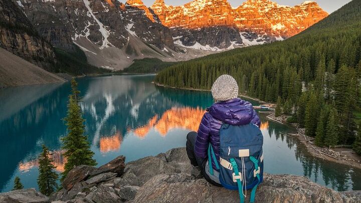 Sunrise Moraine Lake and Lake Louise