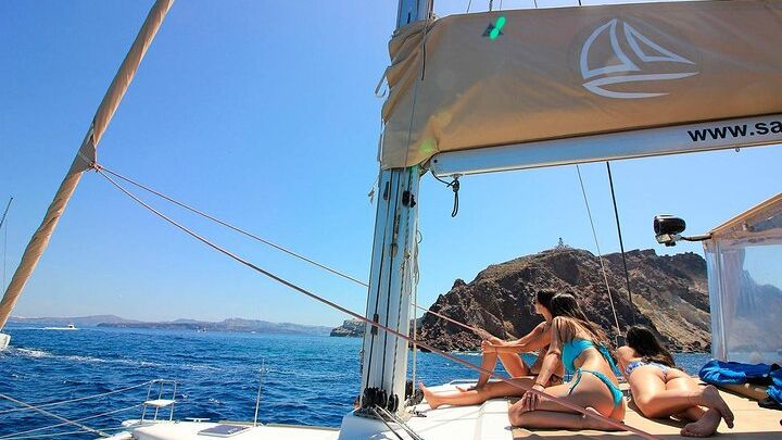 Luxury Santorini Sunset Cruise: Dinner, BBQ, Open Bar, Transfers