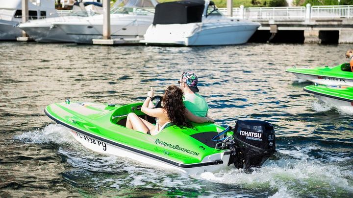 Tampa Riverwalk Private 2-Person Mini Power Boat Rental