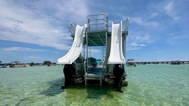 Crab Island Private Slide Pontoon Charter with Restroom