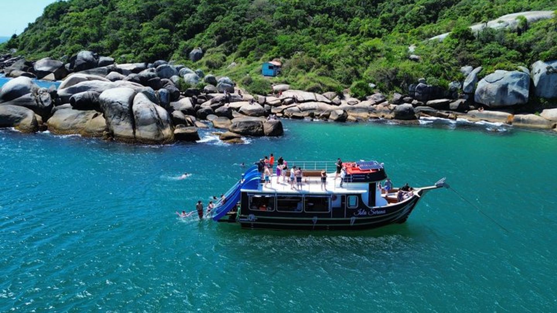 Excursion en bateau Florianópolis Costa da Lagoa et piscines naturelles