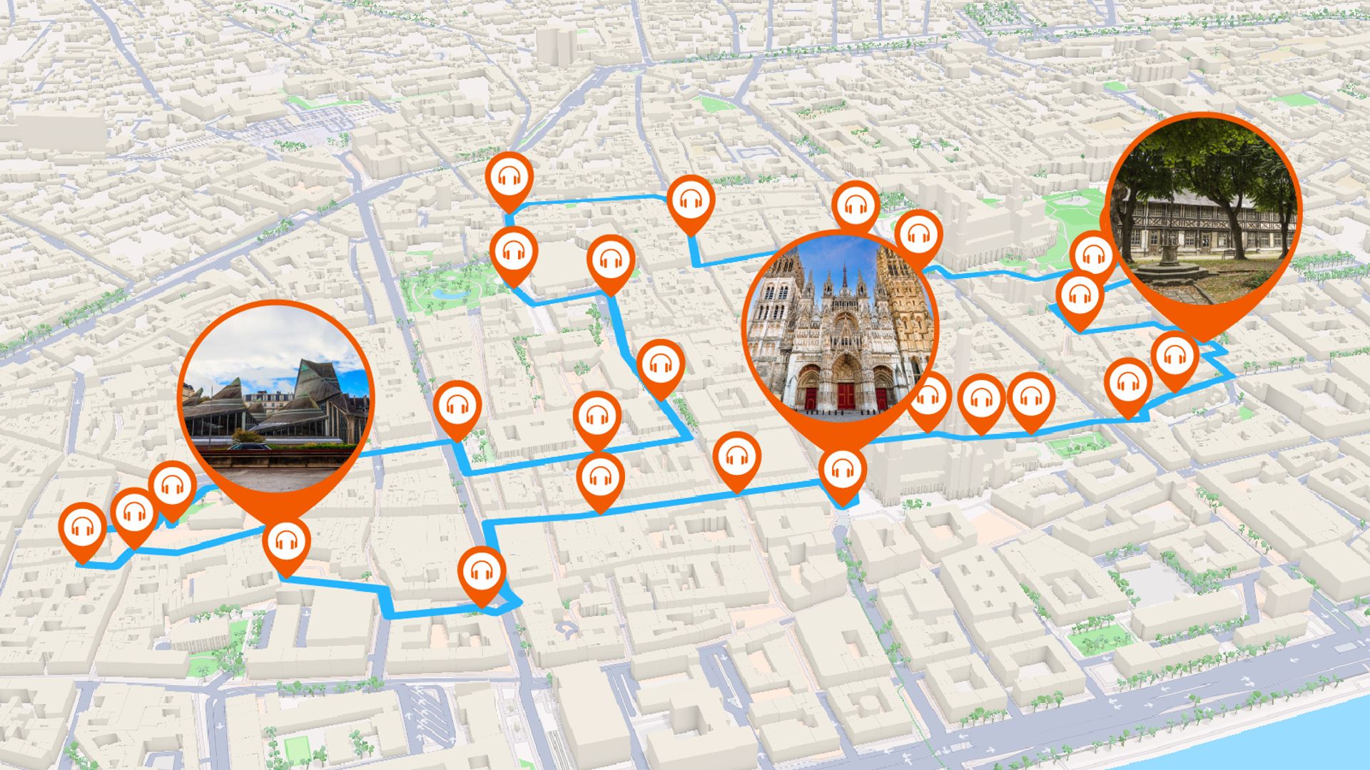 Rouen: Audio Guided Walking Tour (1h45 - 27 audio comments)