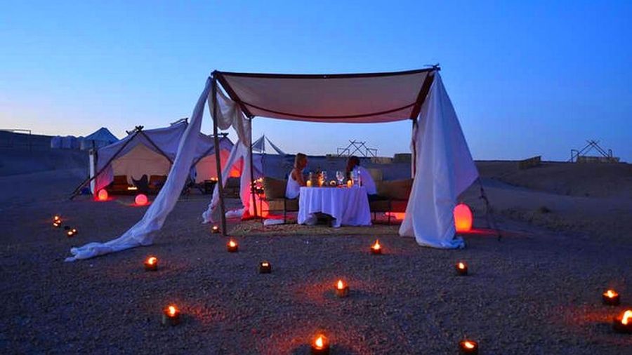 Marrakech Agafay Desert Private Camel Ride and Dinner Experience