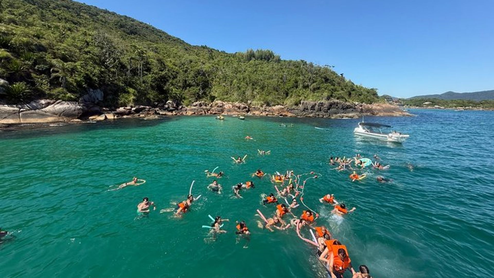 Excursion en bateau Florianópolis Costa da Lagoa et piscines naturelles
