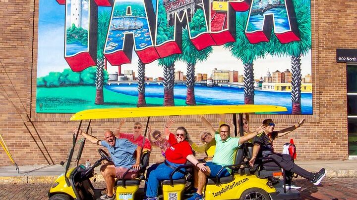 Tampa Guided City Tour In A Street Legal Golf Cart