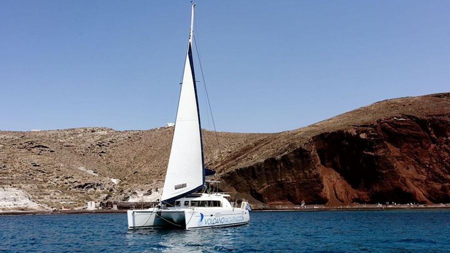 Private Luxury Caldera Cruise with a rich BBQ meal and Open Bar!