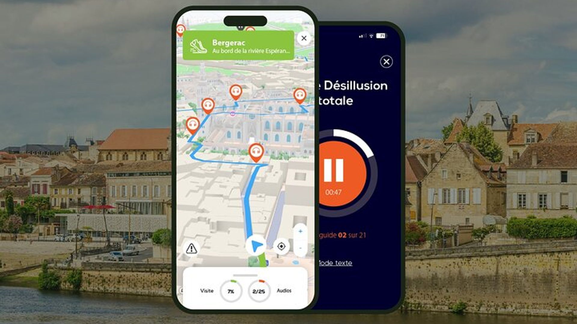 Bergerac: 1-stündiger Audio-Rundgang mit 17 Audiokommentaren