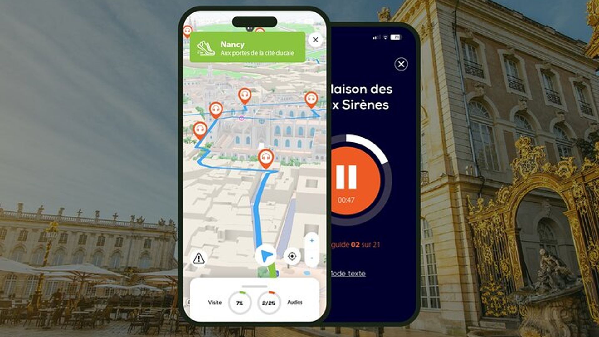 Nancy Audio Guided Walking Tour 1h40 and 27 Audio Comments