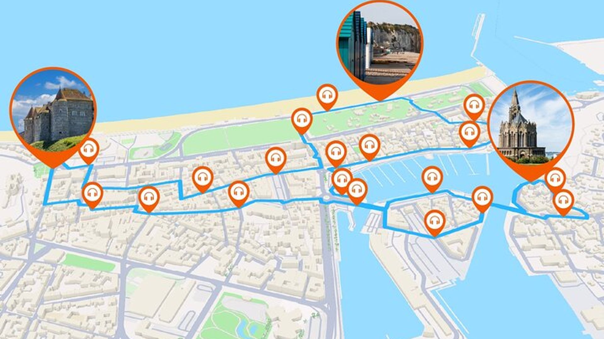 Dieppe: visita a pie audioguiada de 2 horas con 22 comentarios de audio