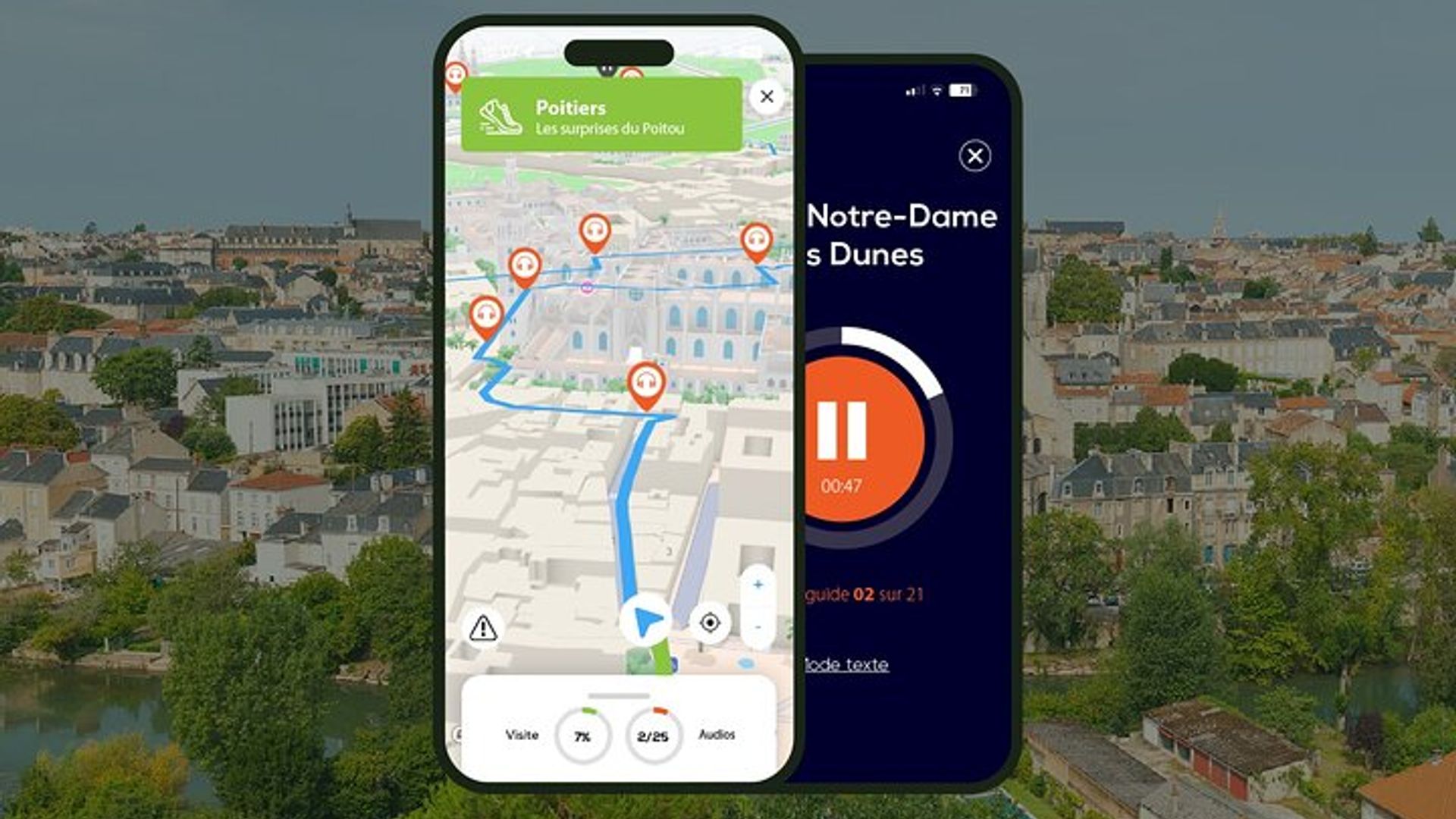 Poitiers Audio guided walking tour 2h00 and 16 audio commentary