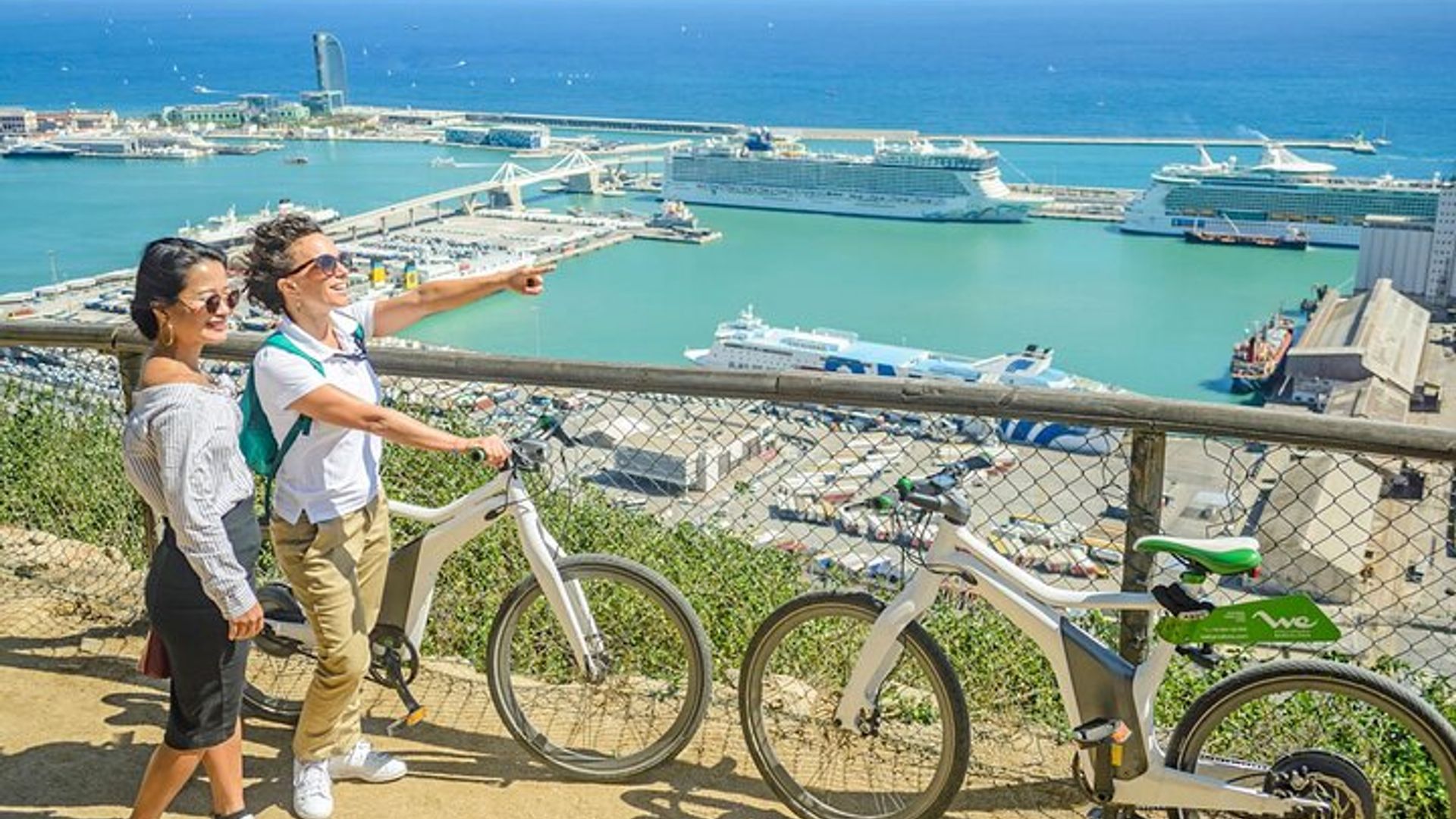 Barcelona: E-Bike Tour, Cable Car, and Boat