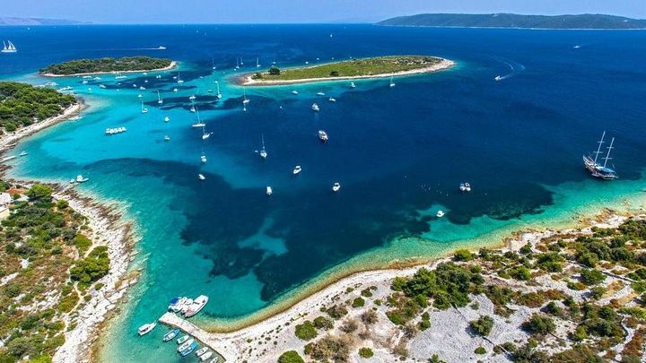 Split or Trogir Private Three Island Boat Tour