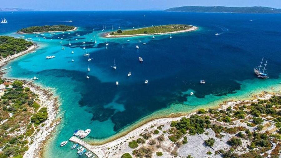 Split or Trogir Private Three Island Boat Tour