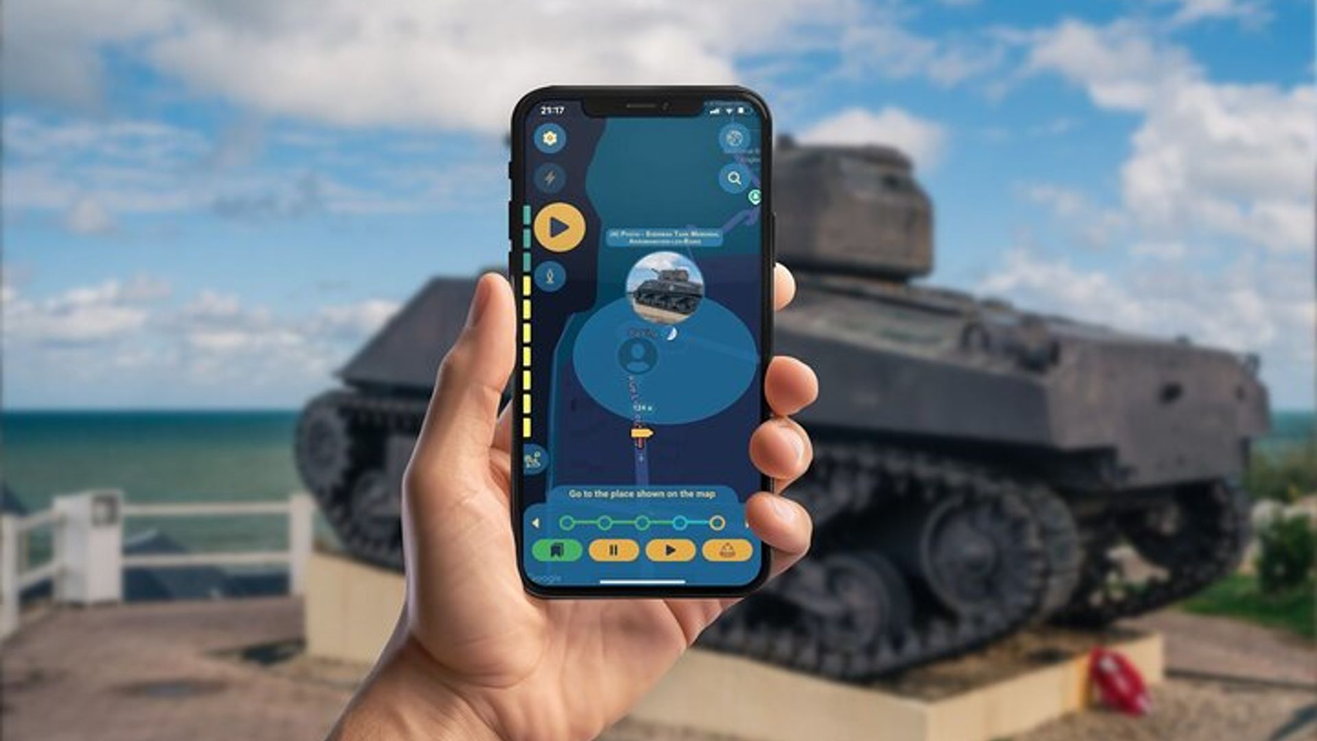 L'application GPS de débarquement allié Tour à pied Jeu mobile