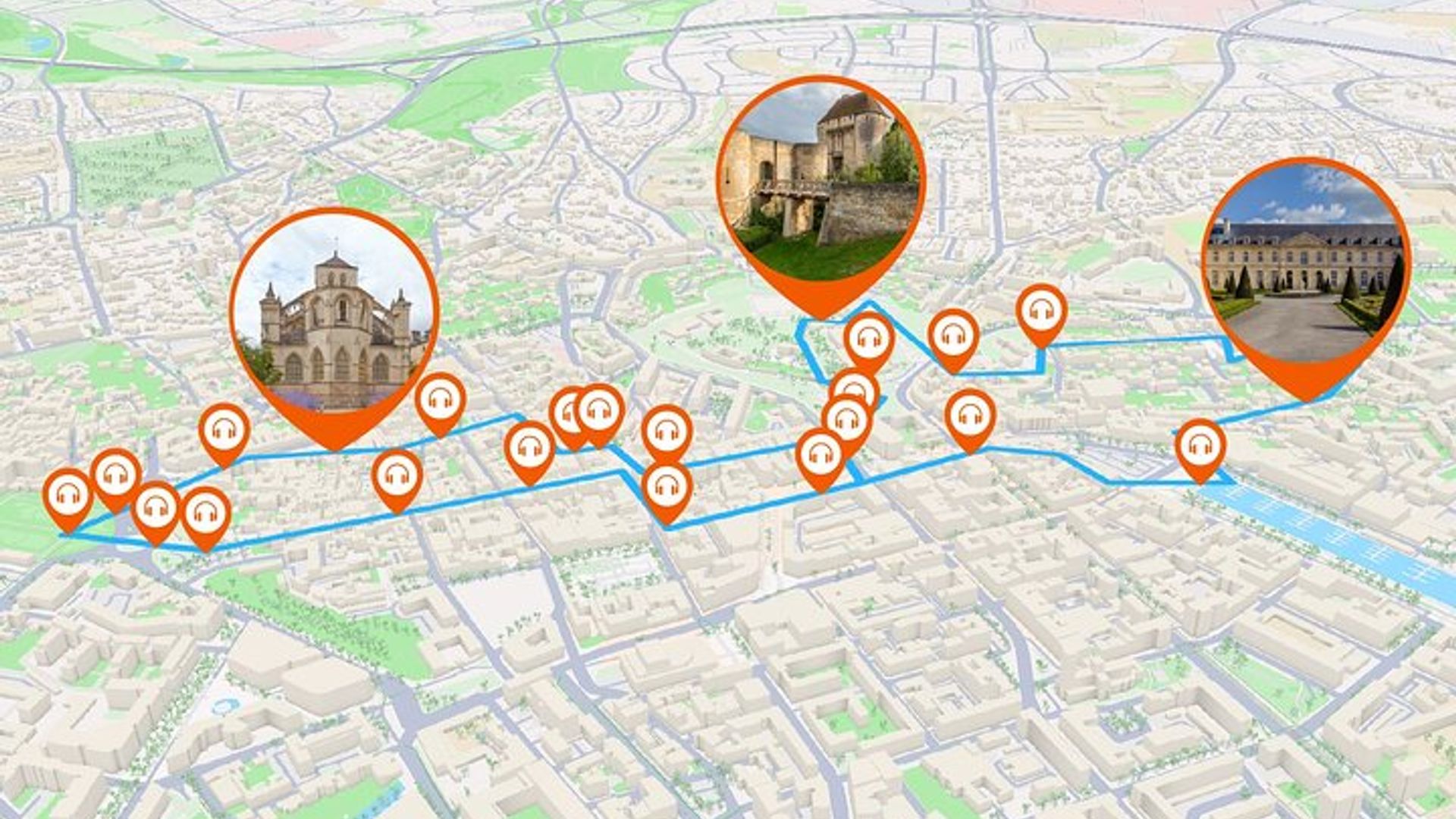 Caen: Audiogeführter Stadtrundgang, 1 Stunde 50 Minuten und 22 Audiokommentare