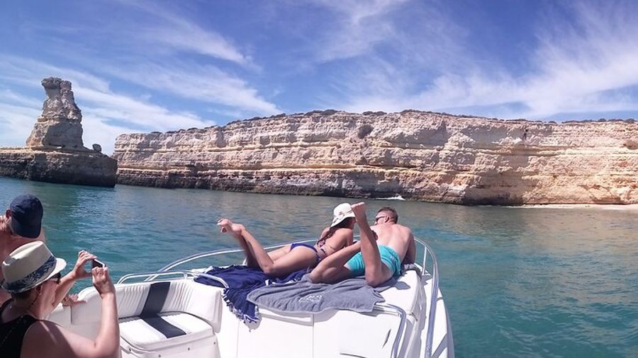 Portimao: Benagil Caves and Marinha Beach Private Boat Tour