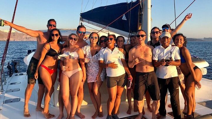 Santorini Sunset Cruise with Oia Town Views from Amoudi Bay