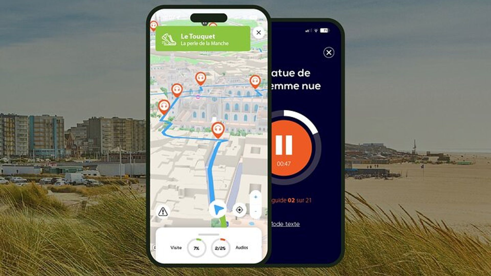 Le Touquet: 1.5 hour audio guided walking tour and 17 audio commentaries