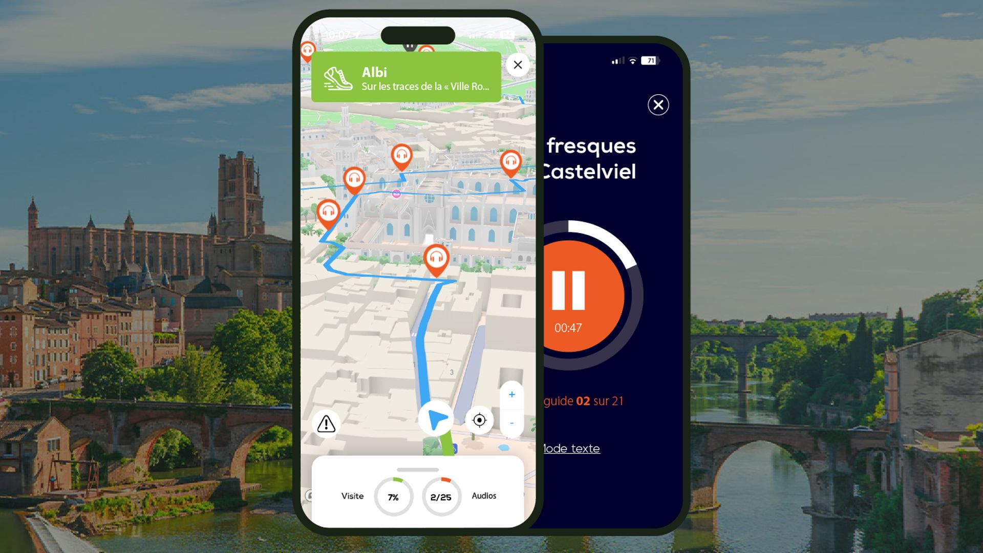 Albi: Audio guided walking tour (1h40 - 26 audio comments)
