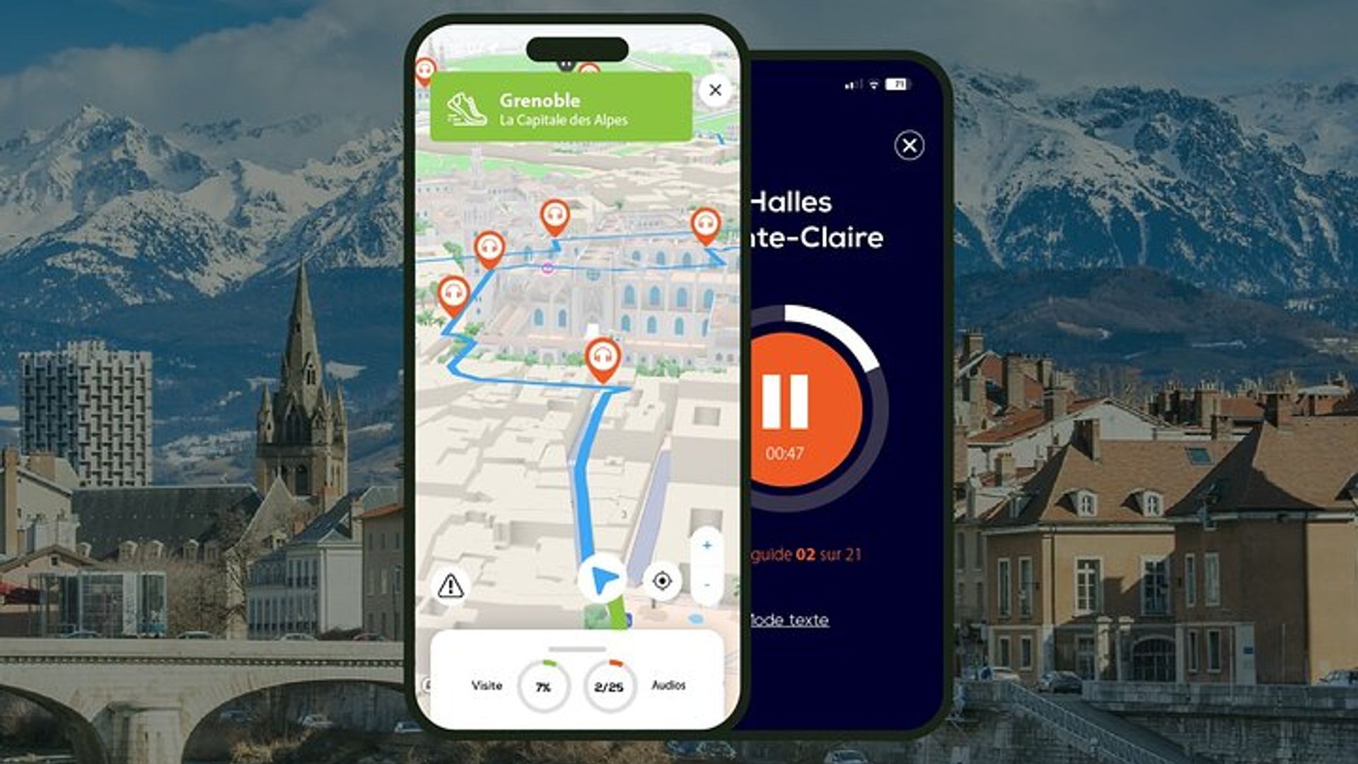 Grenoble: visita a pie audioguiada de 2 h 20 min con 19 audiocomentarios