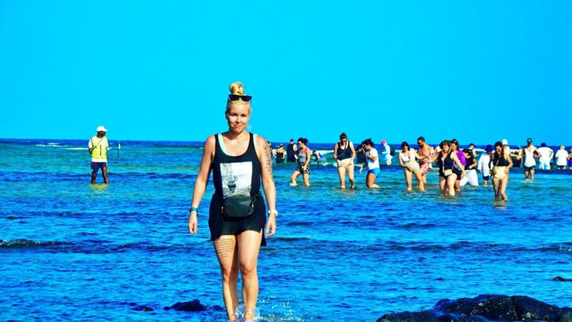 De Sal Island Blu eye Lac salé Requins citron et Palmeira