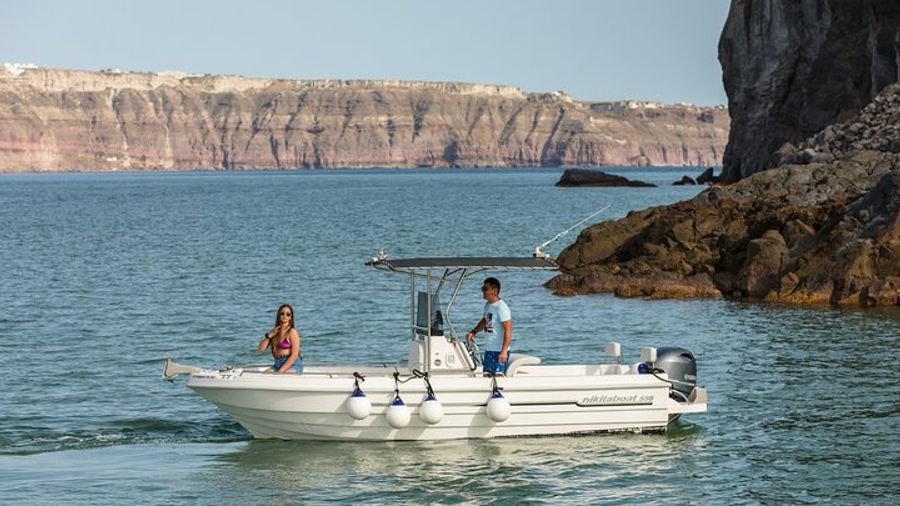 Santorini Half-Day Boat Rental: License Required, Fuel Extra