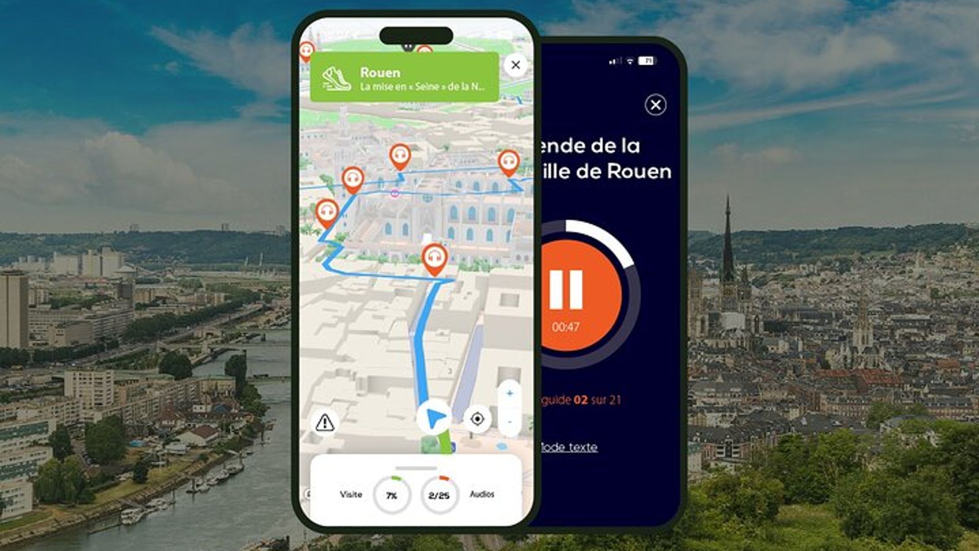Rouen: Audiogeführter Stadtrundgang, 1 Stunde 45 Minuten und 27 Audiokommentare