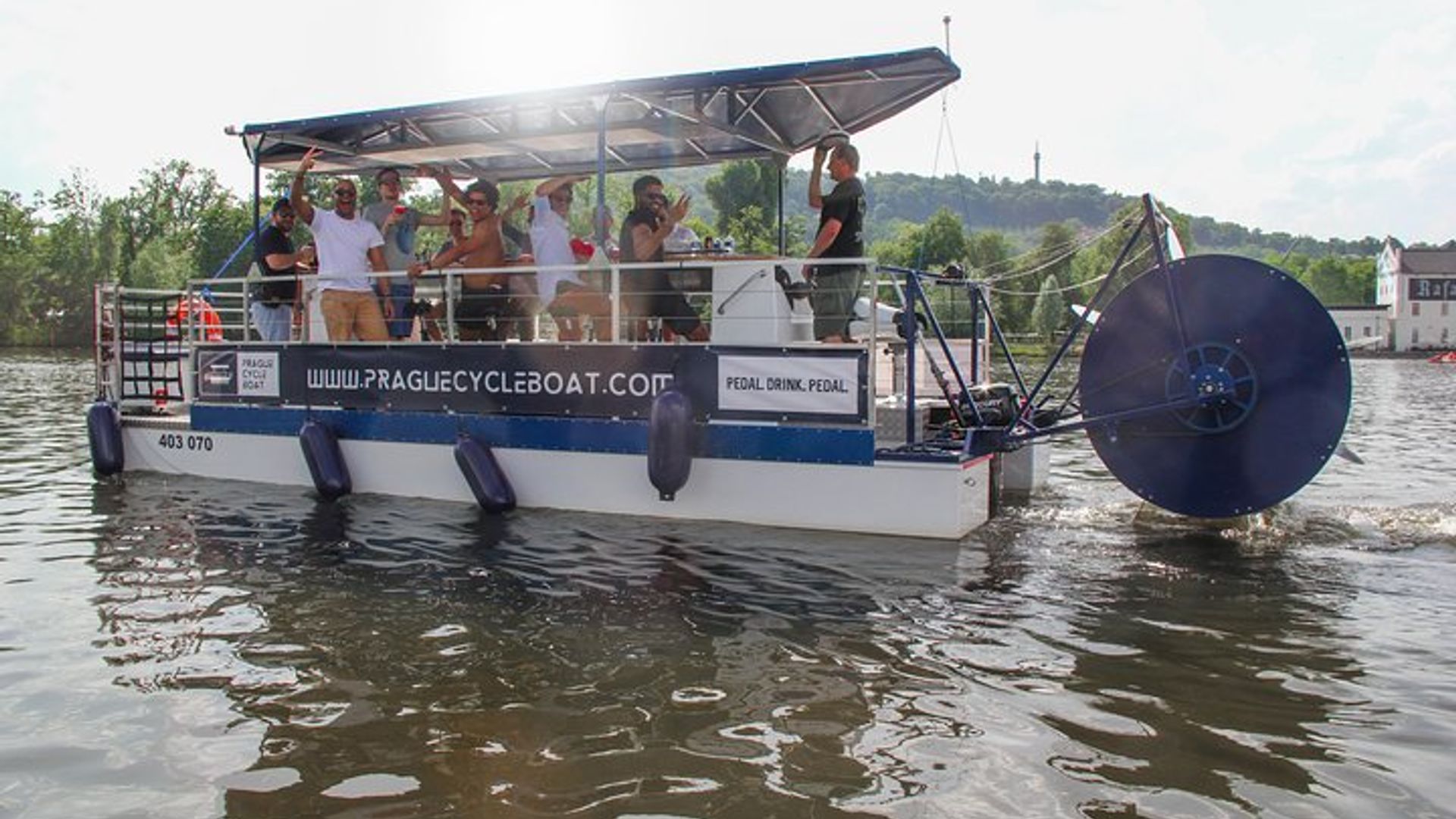 Private Cycle Boat Beer Bike Tour on Vltava River, Prague