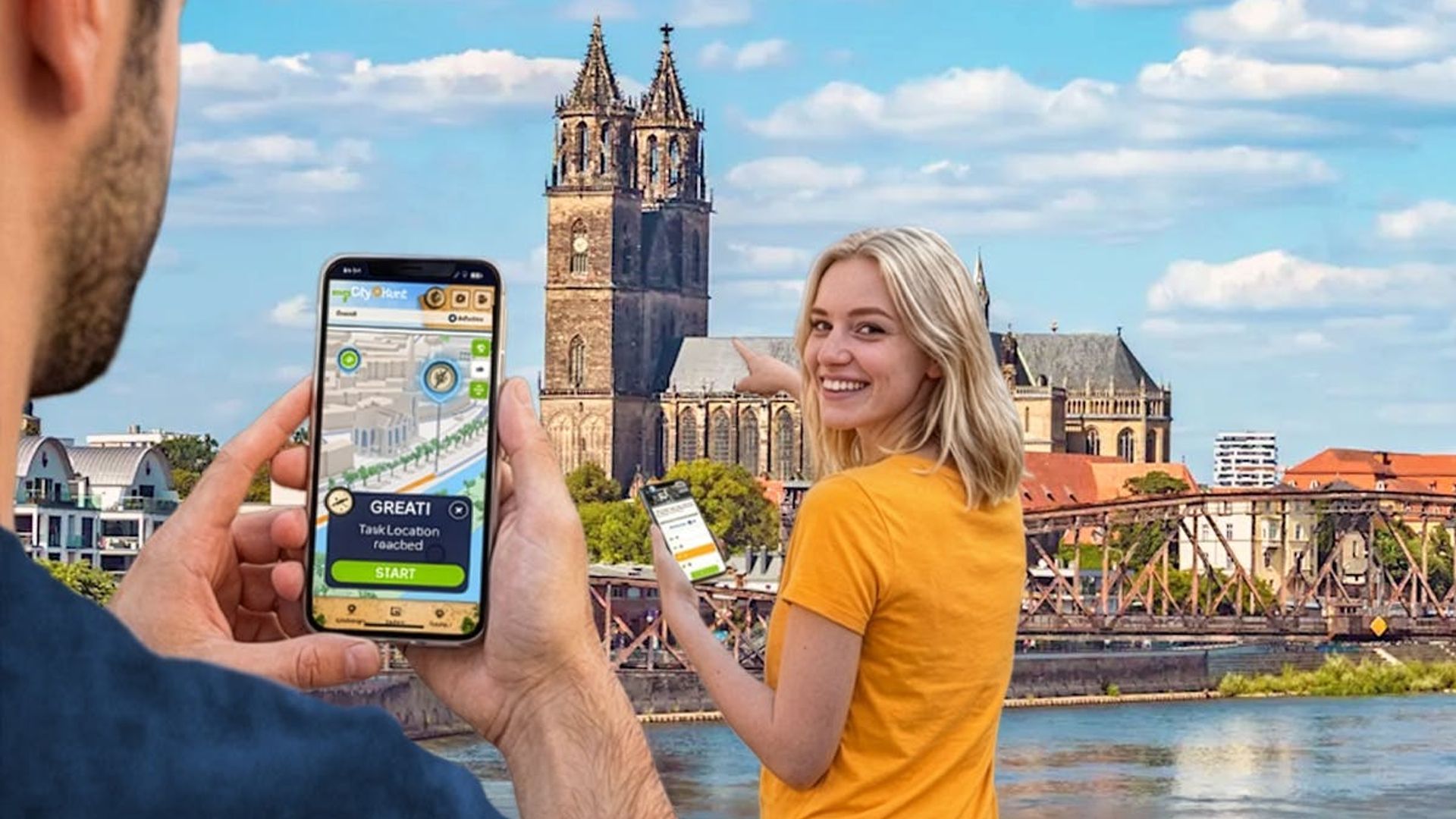 Self-guided digital scavenger hunt in Magdeburg