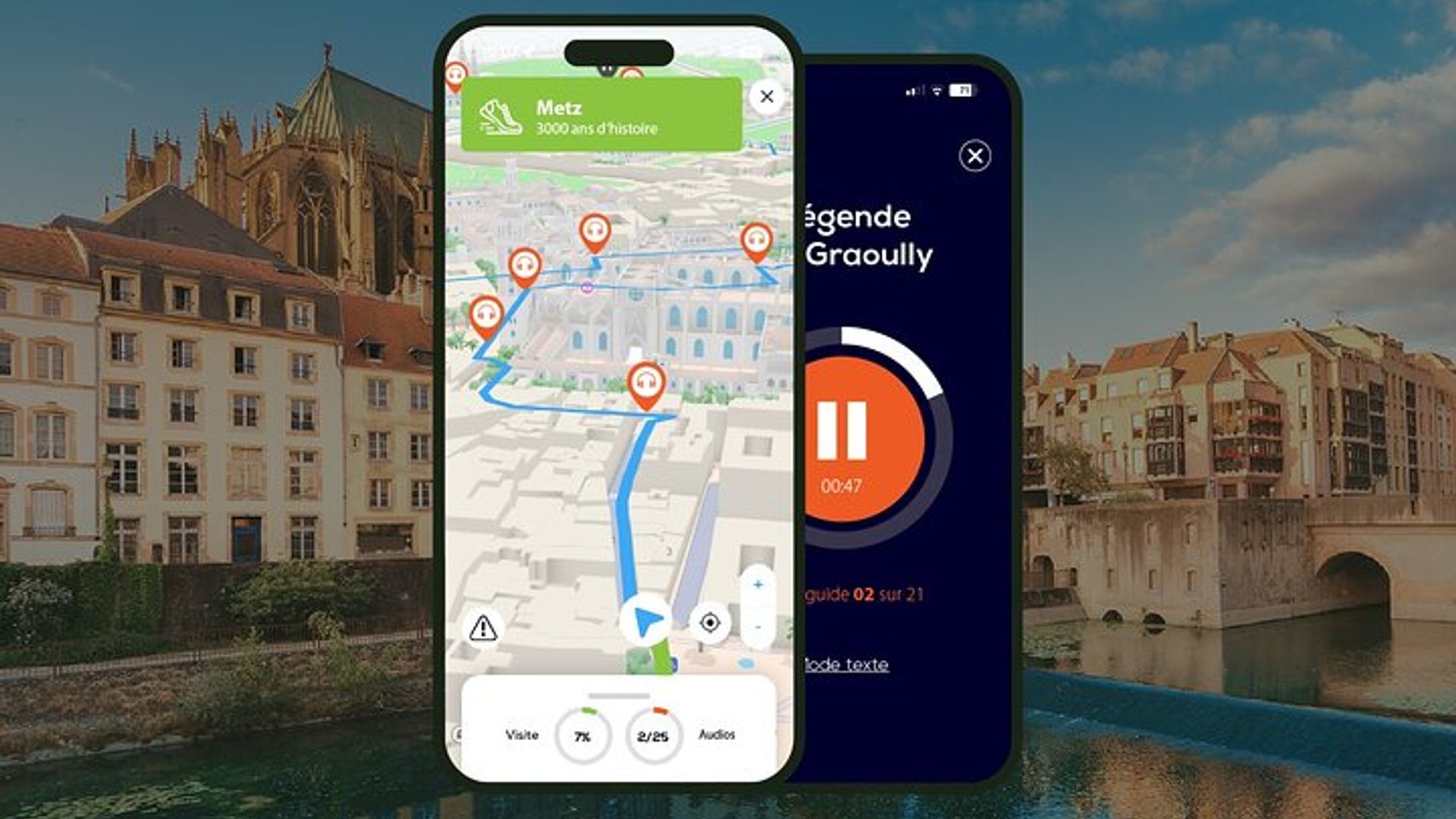Metz Audio Guided Walking Tour 3h15 and 27 Audio Comments