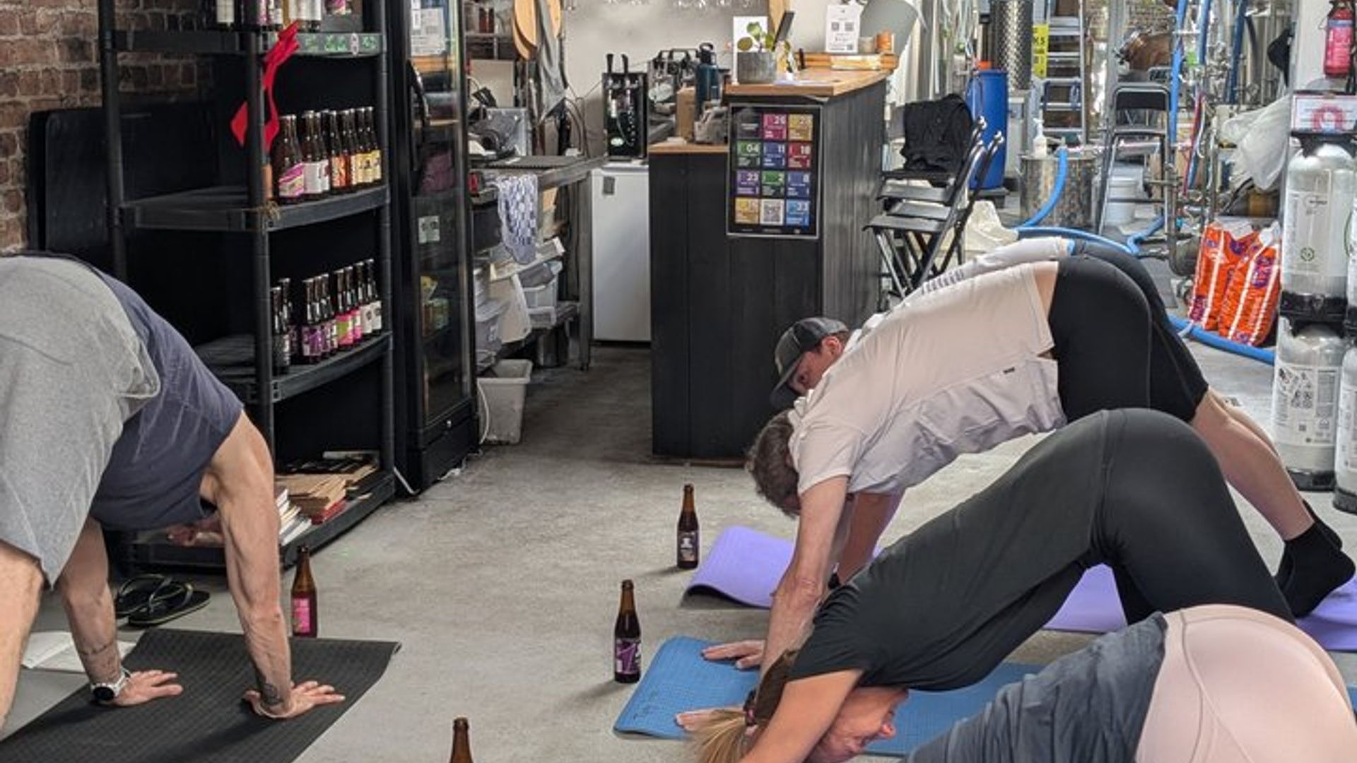 Brussels: Beer Yoga 1 hr Session Led by Experienced Instructor