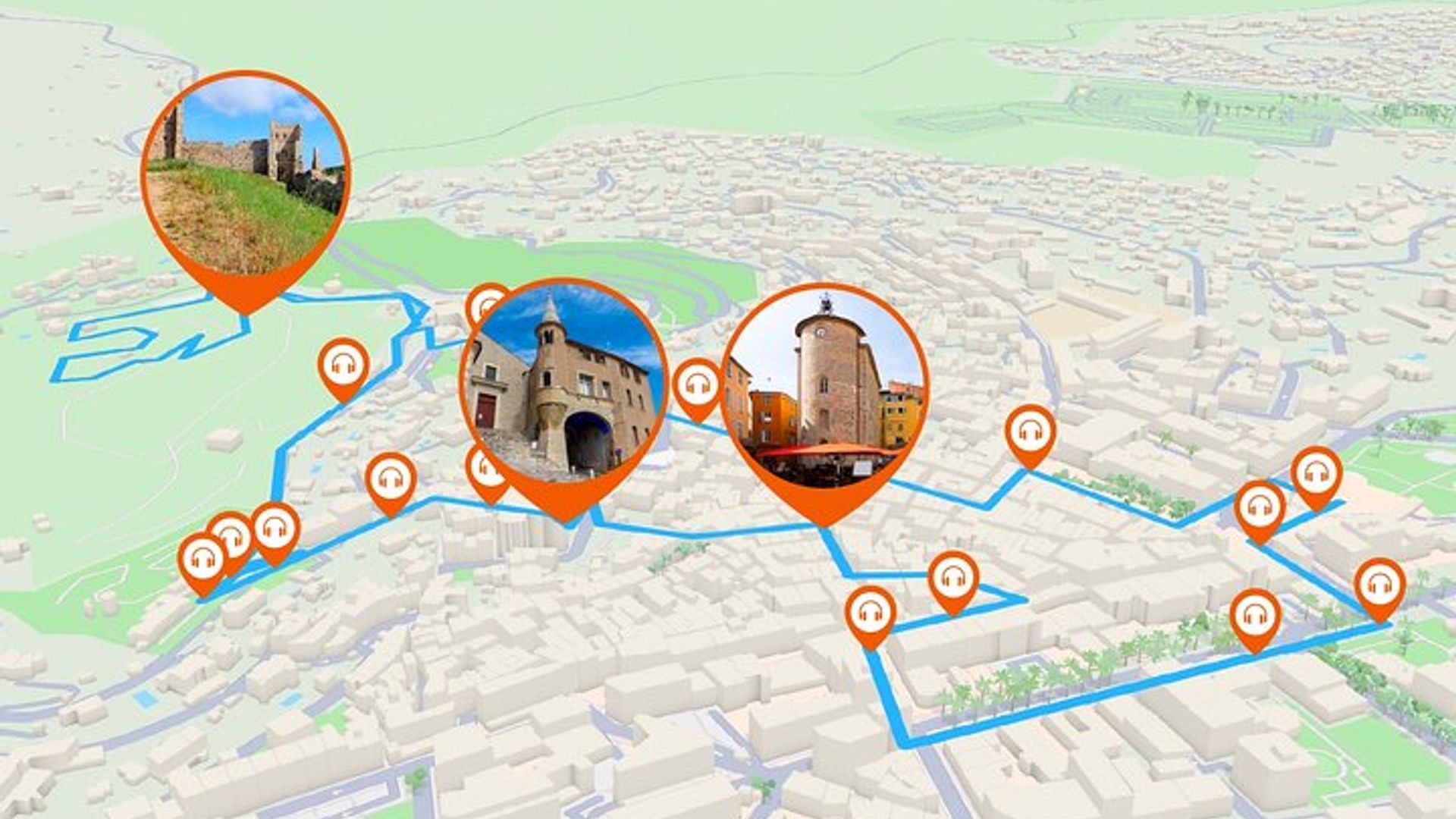 Hyères: 1h40 audio guided walking tour and 18 audio commentaries