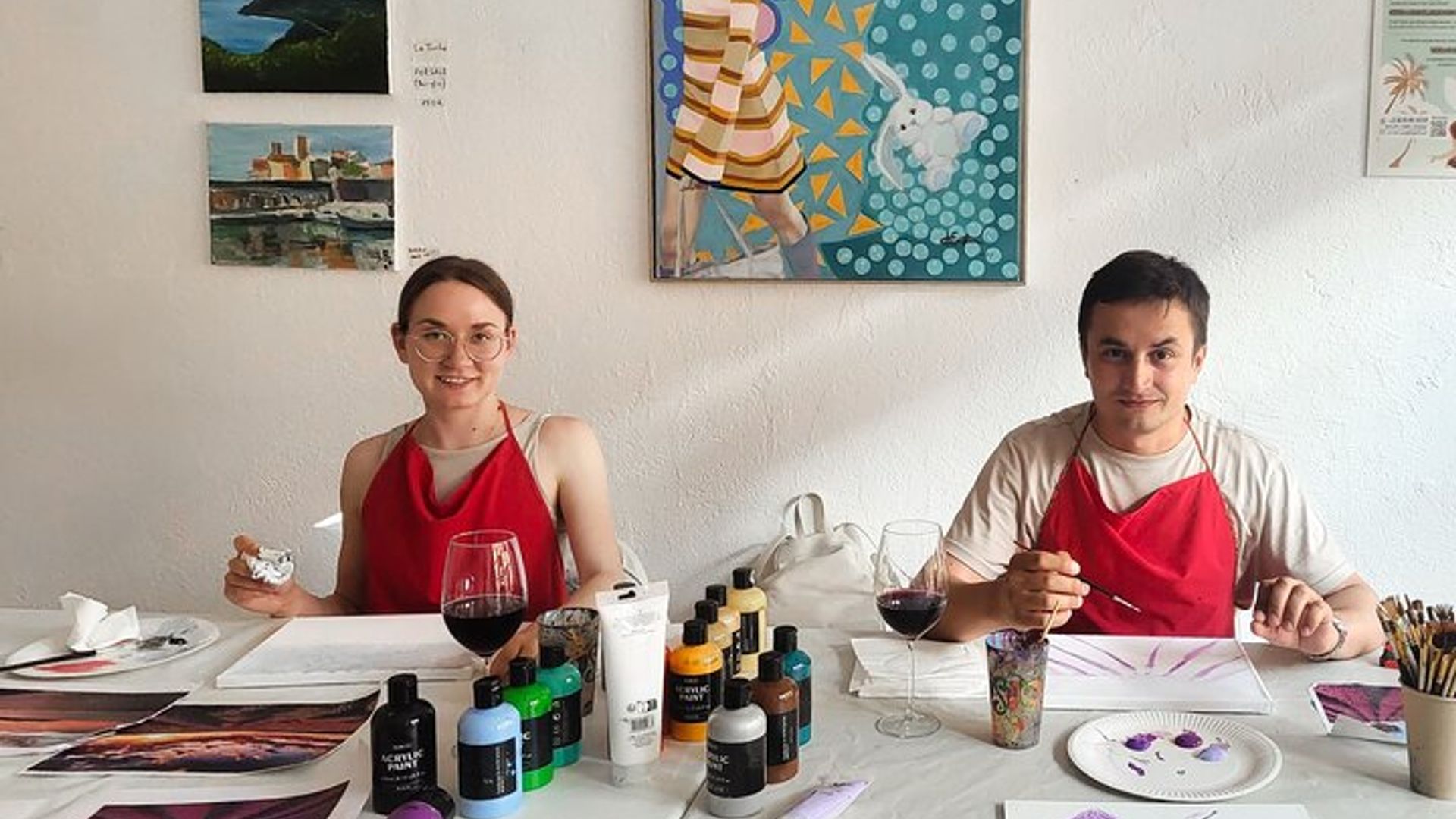 2 horas de actividad privada de pintura en Vallauris Artist Studio