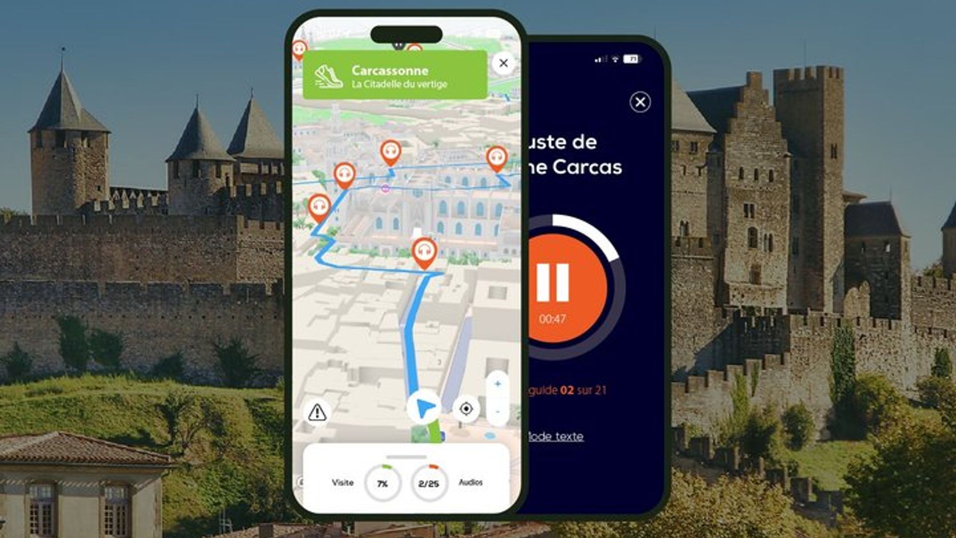 Carcassonne: 2,5-stündiger Audio-Rundgang mit 27 Audiotracks